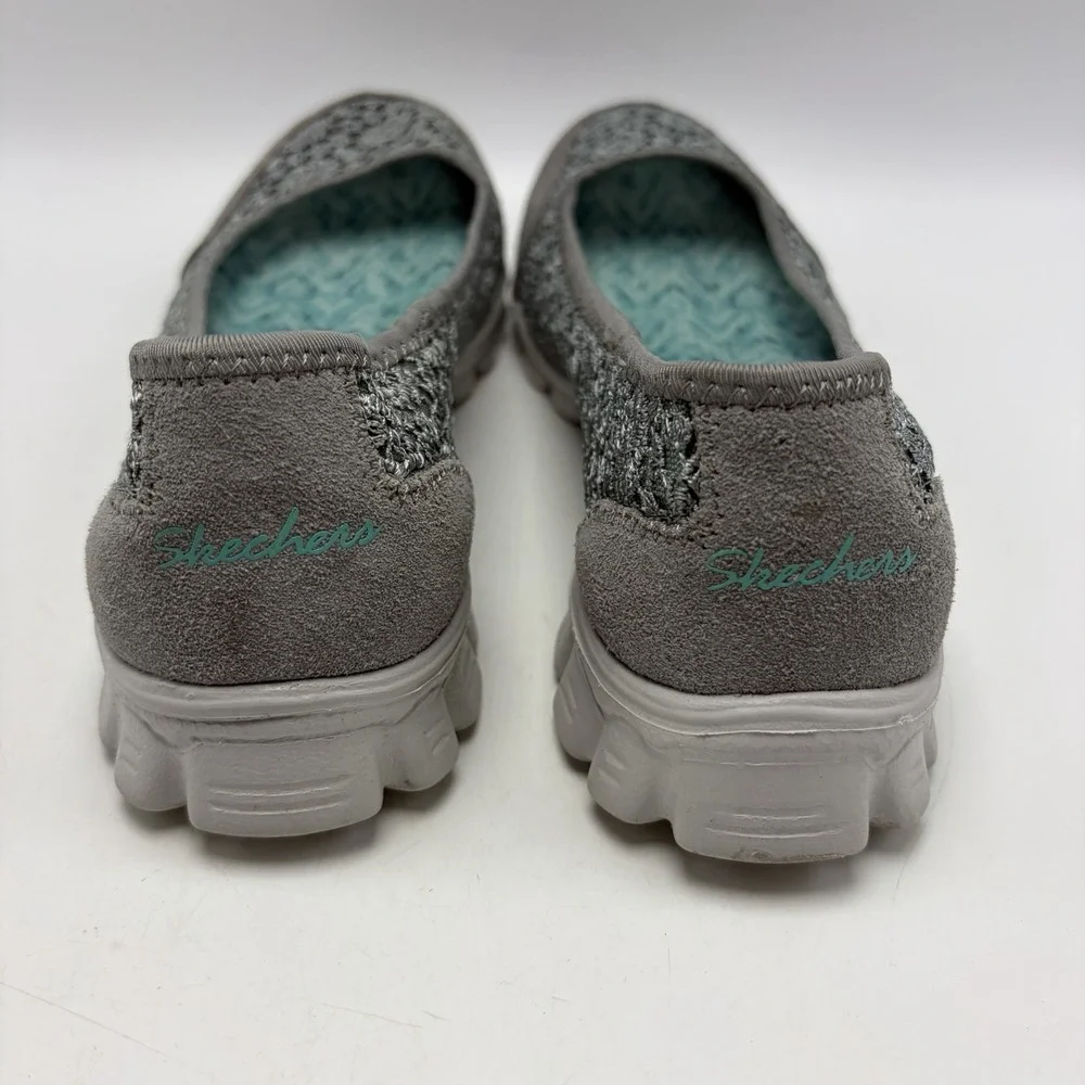 Skechers EZ Flex 2 Flighty Flats Womem 7.5 Gray Slip On Shoes Sneakerina Comfort